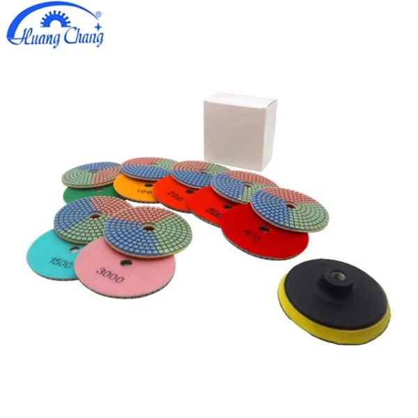 3-color Diamond Polishing Pad 100mm Wet Polishing Pad for Marble and Granite Metal Circular Custom Color 50 Piece 4 Inches - Image 3