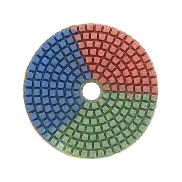 3-color Diamond Polishing Pad 100mm Wet Polishing Pad for Marble and Granite Metal Circular Custom Color 50 Piece 4 Inches