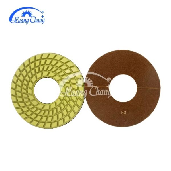 250mm Diamond Polishing Pads Diamond Floor Polishing Pads Wet Flexible Resin Marble Granite Circular Custom Yellow Color Pad - Image 3