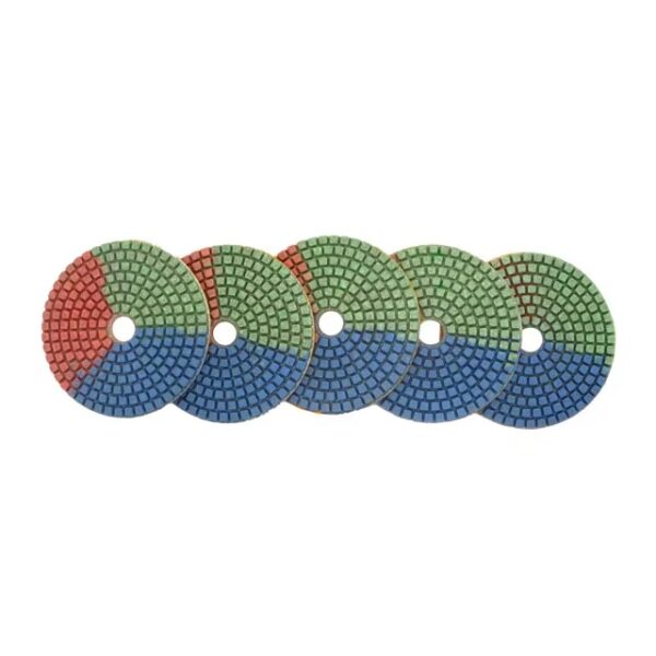 Hot selling 4IN three color machine resin handmade granite floor quartz marble stone wet diamond polishing pads