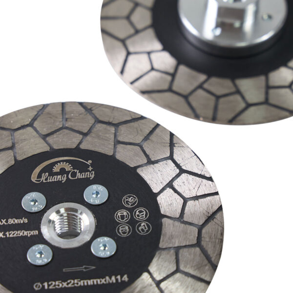 diamond saw blade mesh double sided cutting grinding disc with flange