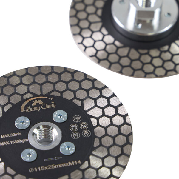 saw blade hexgonal double sided ceramic marble cutting grinding disc with flange